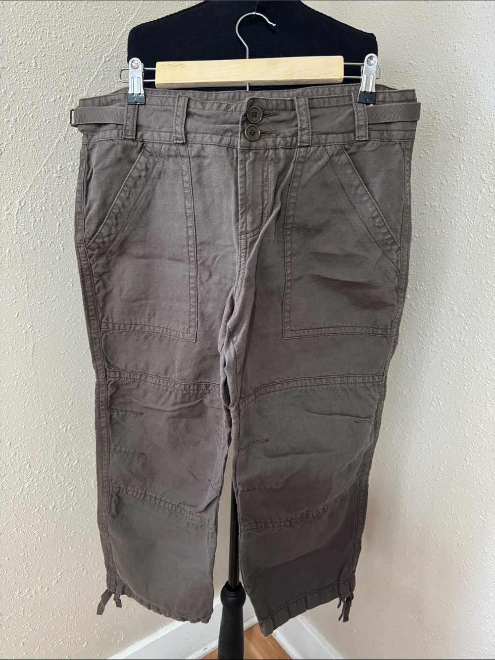 Sundance Brown Olive Utility Capri Pants
